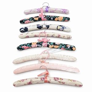 Floral and Solid Padded Hangers Set Hand Made!!!